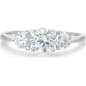 Aventine - 18k Witgouden Triple Moissanite Ring