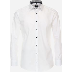 VENTI modern fit overhemd - popeline - wit - Strijkvriendelijk - Boordmaat: 43
