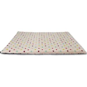 Topmast Colorful Dots Benchkussen - Beige - 105 x 70 cm - Benchmat - Benchmatras - Hondenkussen - Extra Zacht