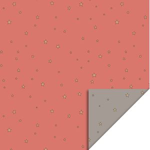 HOP - Cadeaupapier - Stars Duo Blush Red - Warm Gray - 70x300 cm