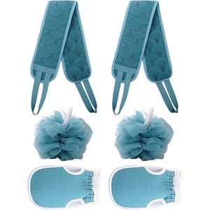 2 Set Body Brush Back Scrubber - Exfoliating Shower Set - Bath Exfoliator Glove - Shower Puff - Women Men