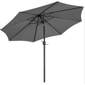 Furnibellaa - Parasol 240 x 261 cm tuinscherm marktscherm waterafstotend zwengelscherm met 8 ribben frame knikbaar terrasparasol