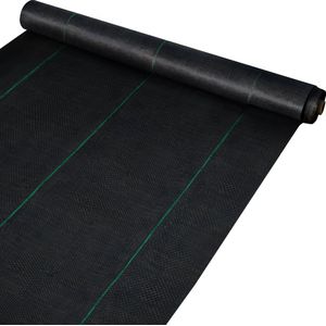VEVOR Tuinvlies Onkruidvlies -2*91.4m- 85g/m2 Pp Opritdrainagedoek - Voor Opritstabilisatie, Tuinbouw, Landbouw En Drainage - Zwart