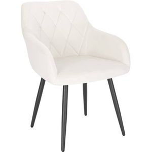 Rootz Velvet Eetkamerstoel - Ergonomische stoel - Comfortabele zit - Luxe fluwelen bekleding - Stevig metalen frame - Zitting 44cm x 42,5cm, Rugleuning 39cm, Armleuning 62cm