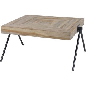 Salontafel Teca balance | 80x80x43 cm | verweerd teakhout | robuuste woonkamer tafel | natuurlijke uitstraling | modern design