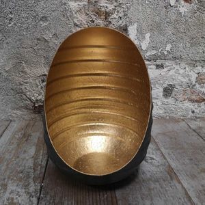 Theelichthouder black/gold 15x20