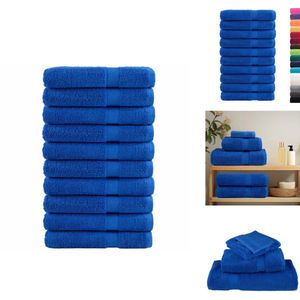 vidaXL Handdoek - Handdoeken - Badhanddoek - Badlaken - Handdoeken SOLUND 10 st 600 g/m² 100x200 cm blauw