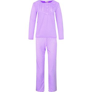 Dames pyjama Fine women katoen met polyester gestippeld paars L