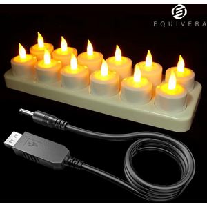 Equivera Oplaadbare Waxinelichtjes - LED Waxinelichtjes - Waxinelichtjes - Oplaadbare Kaarsen
