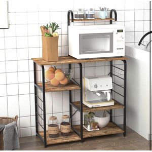 Keukenrek Bakkers Rack Spice Rack Magnetron Oven Plank Unit Keuken Opslag Organizer rack Werkstation Staande Plank,