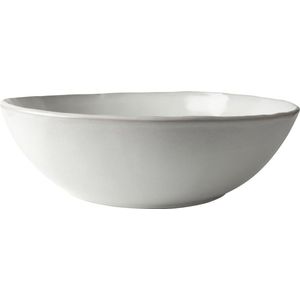 Dutch Rose Organic Schaal - Serveerschaal - Stoneware Handgemaakt 33cm - Wit