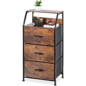 Industrieel Dressoir - Opbergkast - 1 stuk - Bruin/Zwart - HxBxD: 92 x 45 x 30 cm