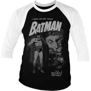DC Comics Batman Raglan top -L- Return Of Two-Face Zwart/Wit