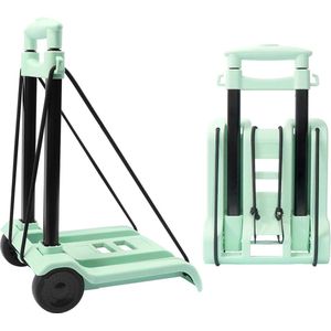 Opvouwbare steekwagen - geruisloze slijtvaste PVC-wielen - verstelbare dissel - 40 kg capaciteit - lichtgewicht - draagbare trolley Trolley