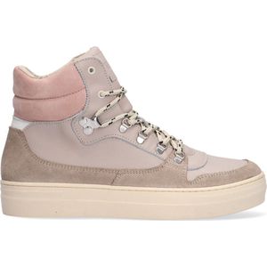 Wysh Nikkie Hoge sneakers - Leren Sneaker - Meisjes - Taupe - Maat 40