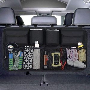 Auto opbergtas voor kofferbak - waterdichte organizer met elastische structuur voor SUV - zwart - 100 x 45 cm .