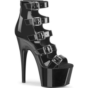 Pleaser - ADORE-700-33 Sandaal met enkelband, Paaldans schoenen - Paaldans schoenen - 39 Shoes - Zwart