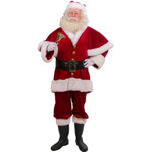 Kerstman met cape deluxe XXL (vest met cape, broek, muts en riem)