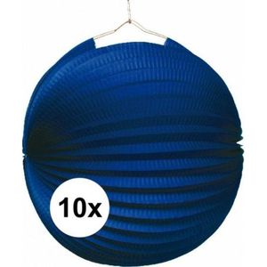 10x Lampionnen blauw 22 cm