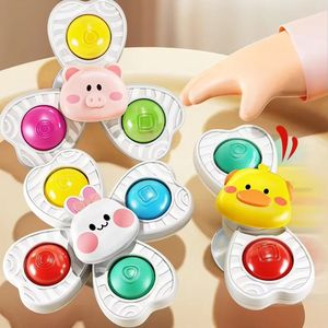 DW4Trading Roterende Spinner met Zuignapjes Set van 3 Stuks Konijn Eend Varken - Educatief Speelgoed