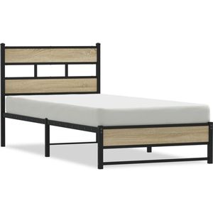 vidaXL - Bedframe - zonder - matras - metaal - sonoma - eikenkleurig - 100x200 - cm