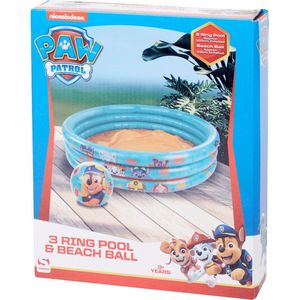 3-rings Opblaasbaar zwembadje met strandbal - Paw Patrol - Zwembad - Ø 100 cm - Paw Patrol speelgoed - VI Online Products
