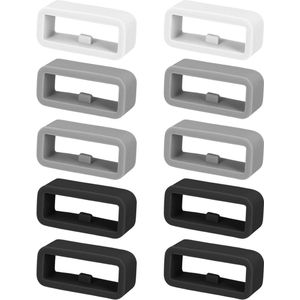 Horloge band lusje 16mm compatibel met Smartwatch Strap - grijs/zwart/wit - 10x set .