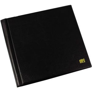Album (gebonden) voor Munten Ø 38 mm. (192 st.) 12 bladen - Zwart - afm: 200 x 200 x 15 mm.