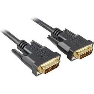 Sharkoon 3m DVI-D to DVI-D (18+1) DVI kabel Zwart