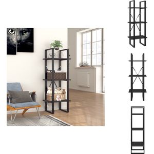 vidaXL Boekenkast - Boekenkasten - Kast - Kasten - Boekenkast met 3 schappen 40x30x105 cm bewerkt hout grijs