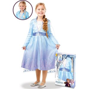 RUBIES FRANCE - Elsa Frozen 2 kostuum pack met vlecht voor meisjes - 122/128 (7-8 jaar)