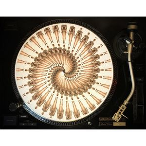TATTOO CLONE WHITE Felt Zoetrope Turntable Slipmat 12"" - Premium slip mat – Platenspeler - for Vinyl LP Record Player - DJing - Audiophile - Original art Design - Psychedelic Art