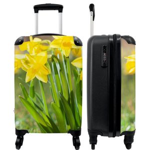 NoBoringSuitcases.com - Koffer - Bloemen - Narcis - Geel - Lente - Natuur - Past binnen 55x40x20 cm en 55x35x25 cm - Trolley handbagage - Valiezen met wieltjes volwassenen - Reiskoffer op wielen - Rolkoffer lichtgewicht