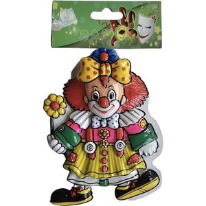 Carnaval wanddecoratie bord kleine clown met bloem Carnaval / Nar / Clown