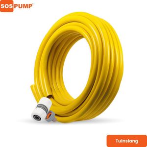 SOS PUMP ® - Tuinslang 25 Meter - 3/4” 19mm - Anti-Knik - Tuinslang Flexibel - Grote Waterslang - Geleverd met Tuinslang Koppelingen - Geschikt voor Tuinslang Gardena Koppelingen - Tuinslangen