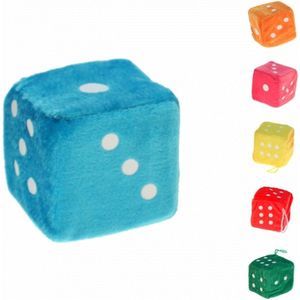 Pluche dobbelsteen met koordje Zwart