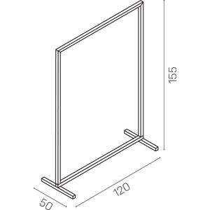 Recht kledingrek - zwart mat - 120 cm lang - 155 cm hoog