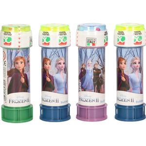 4x Disney Frozen 2 bellenblaas flesjes met spelletje 60 ml voor kinderen - Uitdeelspeelgoed - Grabbelton speelgoed