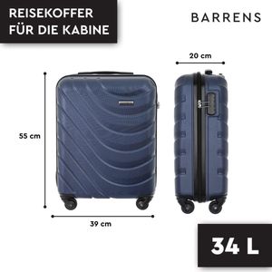 Koffer | ABS-materiaal | chiffonslot | flexibele handgreep | 360 graden wielen |, donkerblauw, Kabine - M