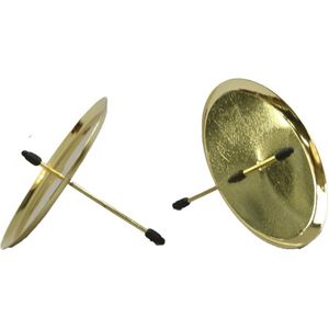 12x stuks kerststukje kaarsenhouders/theelichthouders prikkers goud 6 cm - Kerststukjes maken onderdelen - Kerstversiering