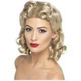 Smiffys - 40s Sweetheart Blonde Pruik - Wit