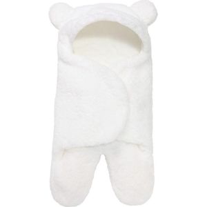 BonBini´s Teddy bear wikkeldeken newborn - zachte witte teddy beer inbakerdoek newborn baby  - 0-3 maanden - Wit 62 cm