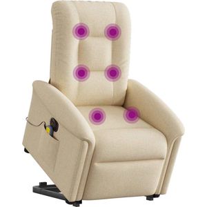 vidaXL Elektrische Sta-op-massagestoel Crème