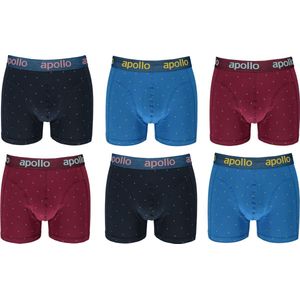 Apollo katoenen heren boxershorts - 6 pack - maat XXL