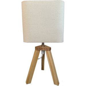 Absolu Chic - LED Tafellamp - Driepot Tafellamp - Nachtkast - Retro Nachtlamp - Bureaulamp - E14 fitting - 25W max - 230v - Wit/Creme