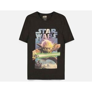 Star Wars Vintage Poster Yoda T-Shirt Zwart/Blauw