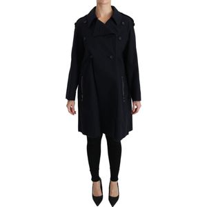 Jas blauw katoenen dames trenchcoat