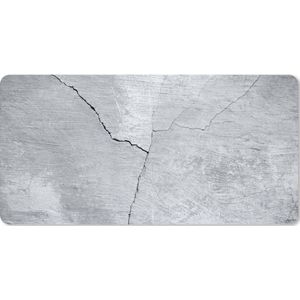 Bureau onderlegger - Muismat - Bureau mat - Beton print - Scheur - Grijs - 80x40 cm