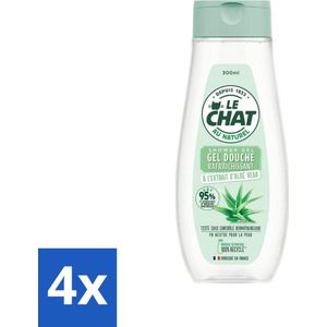Le Chat - Douchegel - PH Neutraal - Met Extract Van Aloë Vera - Verfrissend - 300 ml - Voordeelverpakking - 4 stuks