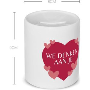 Akyol - we denken aan je hartje en kleine hartjes Spaarpot - Quotes - iemand die door een moeilijke tijd gaat - moeilijke tijd - ziek - koorts - snel beter worden - cadeau - beterschap cadeau - kado - gift - geschenk